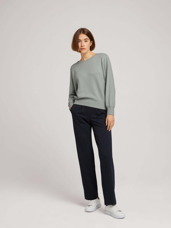 Pullover aus nachhaltiger Baumwolle - Frauen - soft greyish green melange Pullover aus nachhaltiger Baumwolle - Frauen - soft greyish green melange - 3 - TOM TAILOR Denim