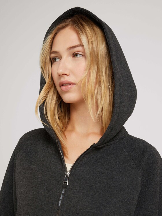 Sweat jacket with raglan sleeves - Women - Shale Grey Melange Sweat jacket with raglan sleeves - Women - Shale Grey Melange - 9 - TOM TAILOR Denim