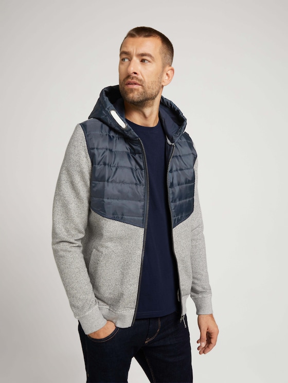 Sweatjacke mit Kapuze mit Steppeinsatz - Männer - Sky Captain Blue Sweatjacke mit Kapuze mit Steppeinsatz - Männer - Sky Captain Blue - 5 - TOM TAILOR