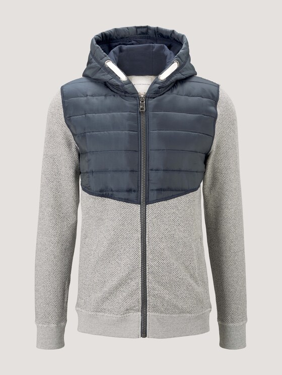 Sweatjacke mit Kapuze mit Steppeinsatz - Männer - Sky Captain Blue Sweatjacke mit Kapuze mit Steppeinsatz - Männer - Sky Captain Blue - 7 - TOM TAILOR