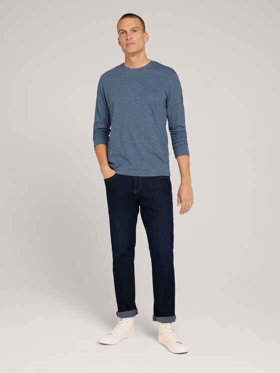 Langarmshirt in Melange-Optik - Männer - poseidon blue grindle Langarmshirt in Melange-Optik - Männer - poseidon blue grindle - 3 - TOM TAILOR