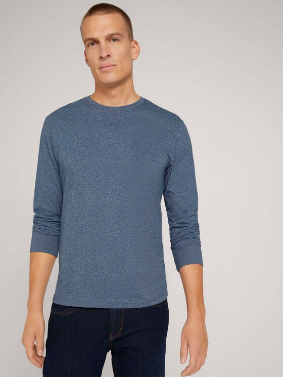 Langarmshirt in Melange-Optik - Männer - poseidon blue grindle Langarmshirt in Melange-Optik - Männer - poseidon blue grindle - 5 - TOM TAILOR