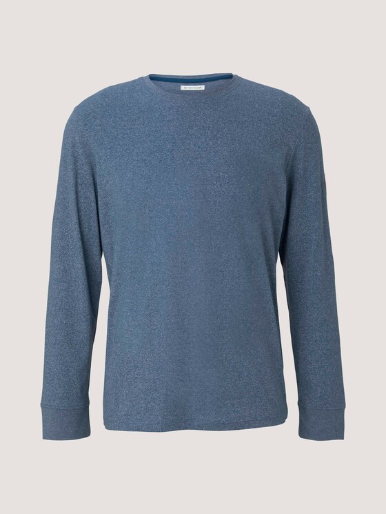 Langarmshirt in Melange-Optik - Männer - poseidon blue grindle Langarmshirt in Melange-Optik - Männer - poseidon blue grindle - 7 - TOM TAILOR