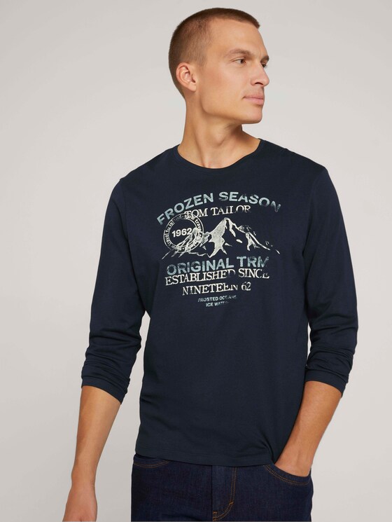 Langarmshirt mit Print - Männer - Sky Captain Blue Langarmshirt mit Print - Männer - Sky Captain Blue - 5 - TOM TAILOR
