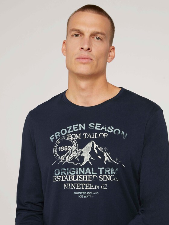Langarmshirt mit Print - Männer - Sky Captain Blue Langarmshirt mit Print - Männer - Sky Captain Blue - 9 - TOM TAILOR