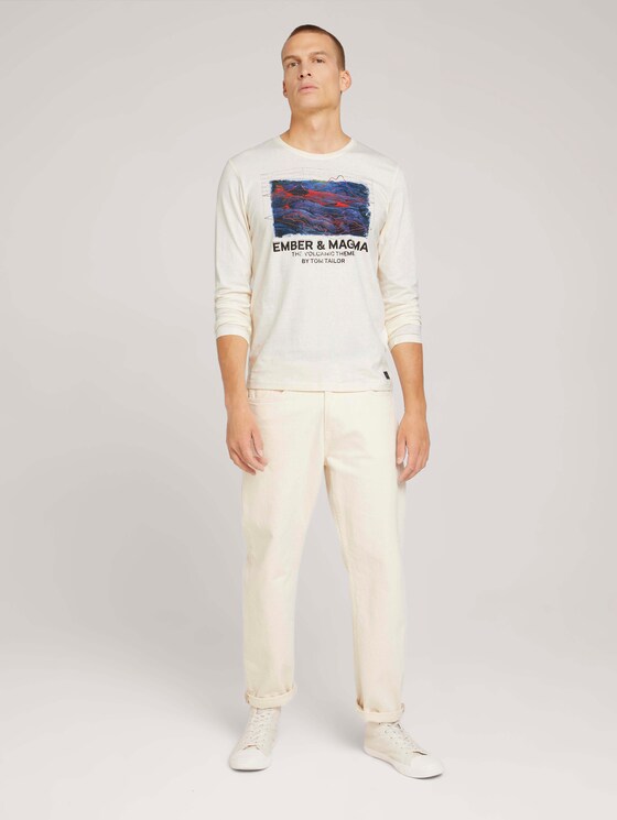 Langarmshirt mit Print - Männer - soft buttercream Langarmshirt mit Print - Männer - soft buttercream - 3 - TOM TAILOR