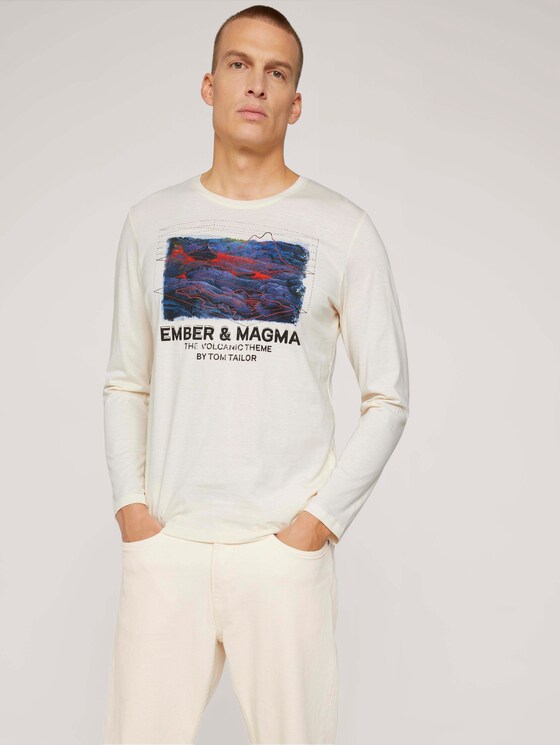 Langarmshirt mit Print - Männer - soft buttercream Langarmshirt mit Print - Männer - soft buttercream - 5 - TOM TAILOR