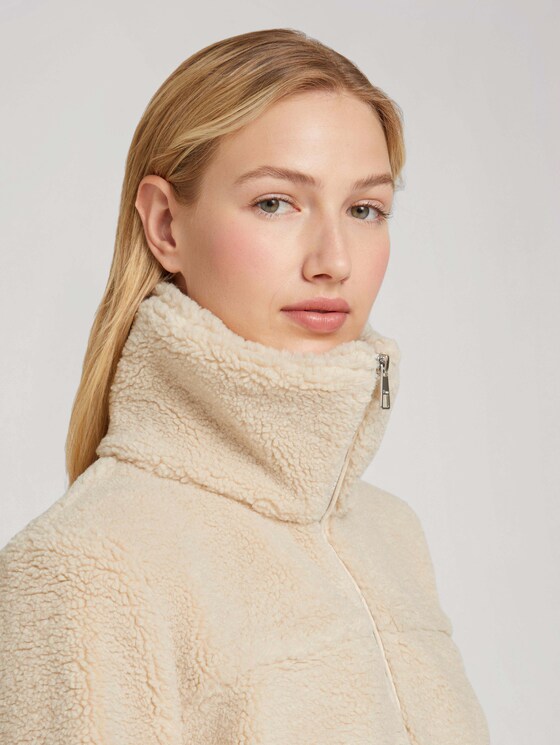 Fell Jacke mit Reißverschluss - Frauen - cold beige Fell Jacke mit Reißverschluss - Frauen - cold beige - 9 - TOM TAILOR Denim