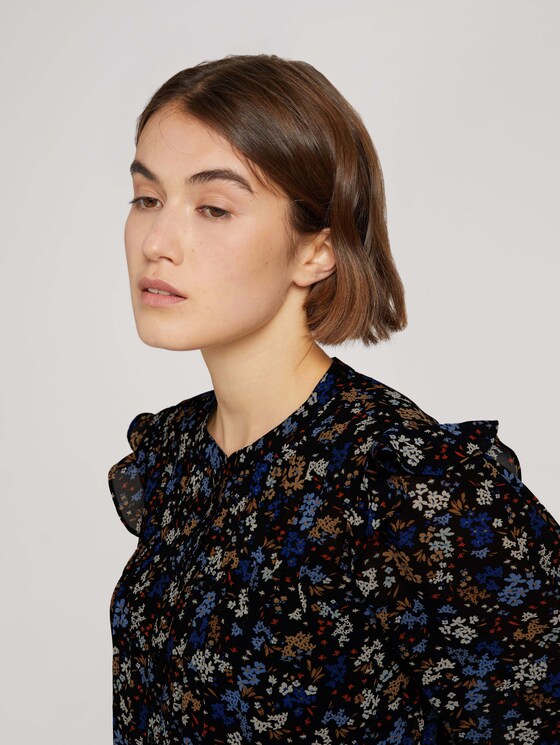 Bluse aus fließenden Chiffon - Frauen - black blue flower print Bluse aus fließenden Chiffon - Frauen - black blue flower print - 9 - TOM TAILOR Denim