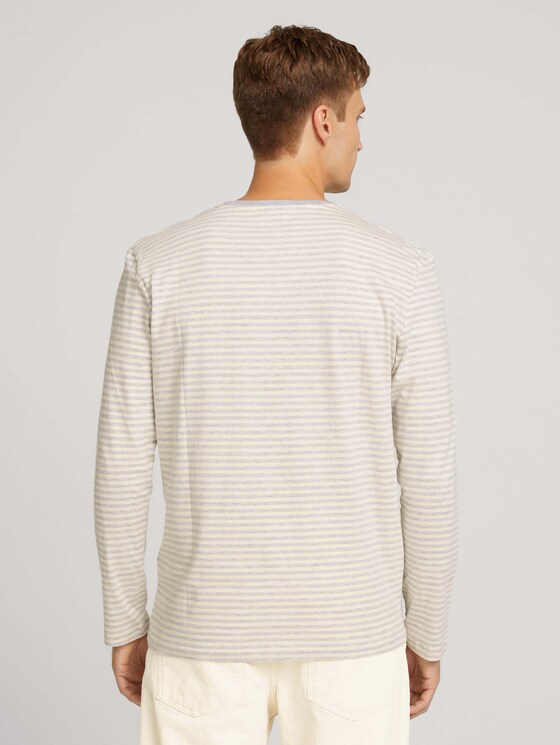Gestreiftes Langarmshirt - Männer - buttercream grindle stripe Gestreiftes Langarmshirt - Männer - buttercream grindle stripe - 2 - TOM TAILOR