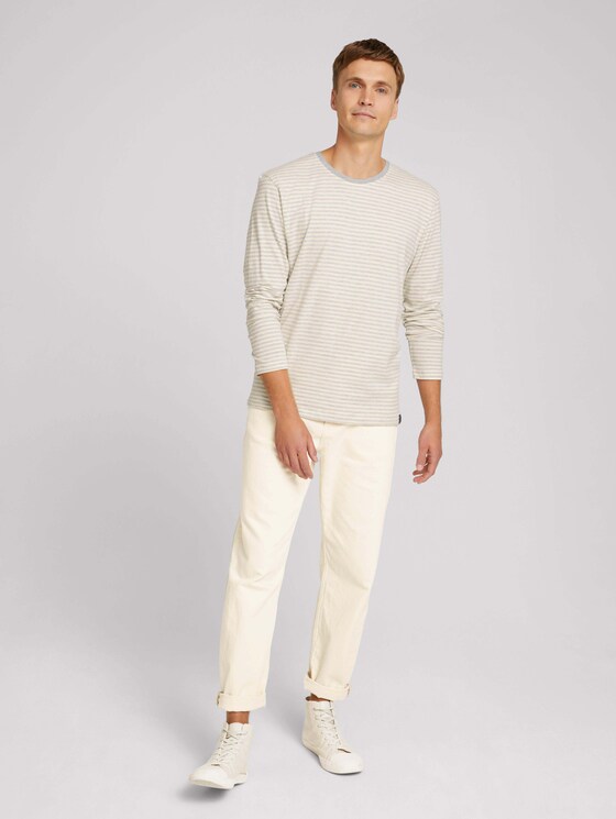 Gestreiftes Langarmshirt - Männer - buttercream grindle stripe Gestreiftes Langarmshirt - Männer - buttercream grindle stripe - 3 - TOM TAILOR