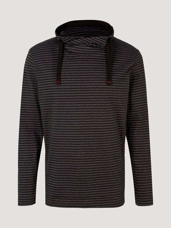 Gestreiftes Langarmshirt mit Stehkragen - Männer - black grey grindle stripe Gestreiftes Langarmshirt mit Stehkragen - Männer - black grey grindle stripe - 7 - TOM TAILOR