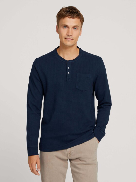 Langarmshirt mit Brusttasche - Männer - Sky Captain Blue Langarmshirt mit Brusttasche - Männer - Sky Captain Blue - 1 - TOM TAILOR