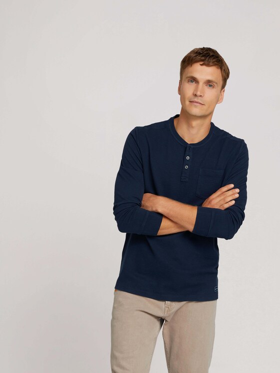 Langarmshirt mit Brusttasche - Männer - Sky Captain Blue Langarmshirt mit Brusttasche - Männer - Sky Captain Blue - 5 - TOM TAILOR