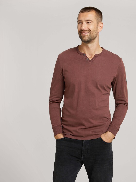 Henley Langarmshirt - Männer - Decadent Bordeaux Henley Langarmshirt - Männer - Decadent Bordeaux - 5 - TOM TAILOR