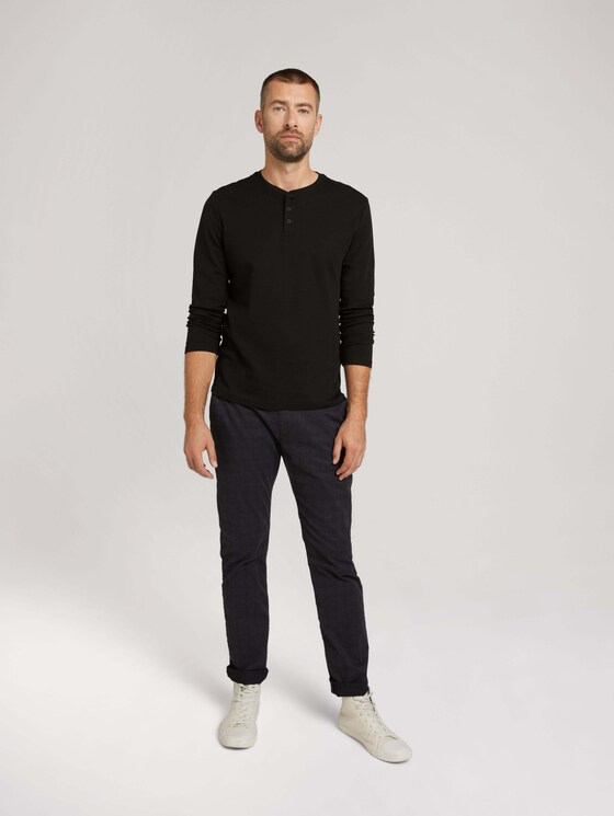 Henley Langarmshirt - Männer - Black Henley Langarmshirt - Männer - Black - 3 - TOM TAILOR