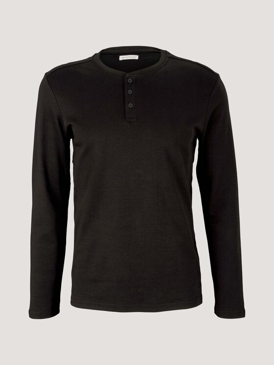 Henley Langarmshirt - Männer - Black Henley Langarmshirt - Männer - Black - 7 - TOM TAILOR