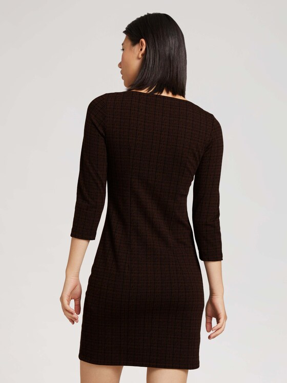 Checked shift dress - Women - black brown structure check Checked shift dress - Women - black brown structure check - 2 - TOM TAILOR