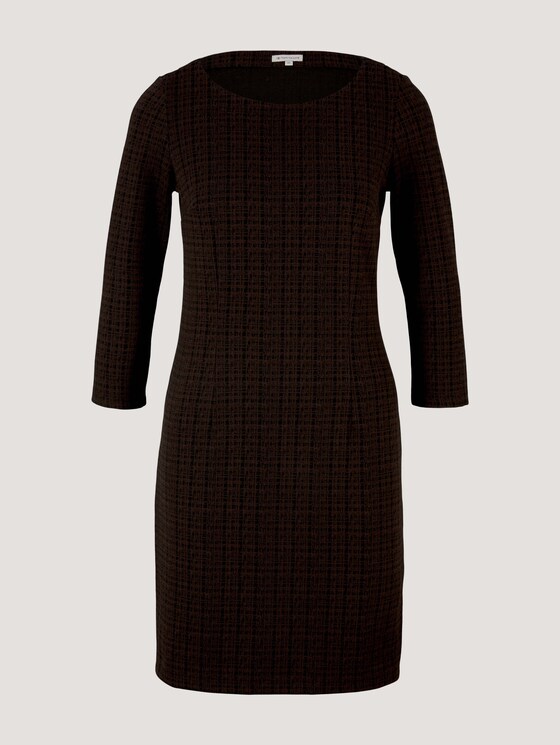 Checked shift dress - Women - black brown structure check Checked shift dress - Women - black brown structure check - 7 - TOM TAILOR