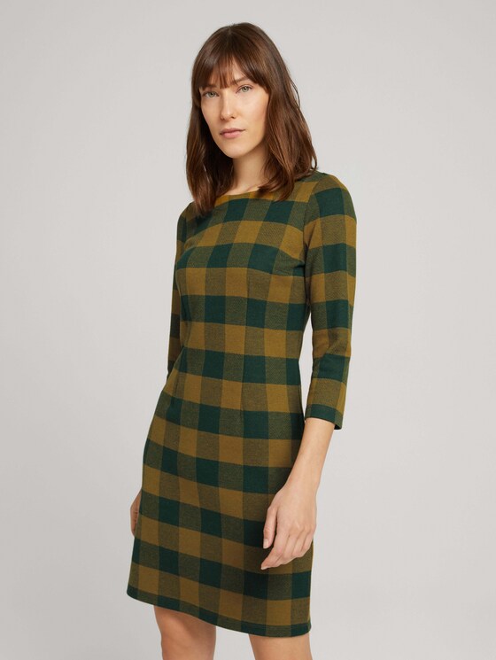 Kariertes Etuikleid - Frauen - green small check ck Kariertes Etuikleid - Frauen - green small check ck - 1 - TOM TAILOR