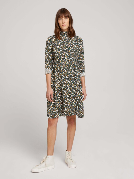Kleid mit LENZING™ ECOVERO™ - Frauen - green small floral design Kleid mit LENZING™ ECOVERO™ - Frauen - green small floral design - 3 - TOM TAILOR