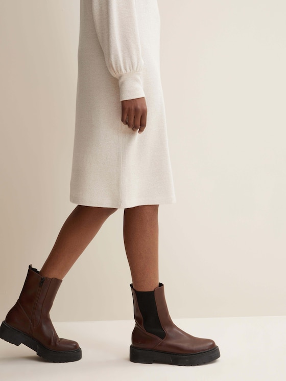 Meliertes Minikleid mit Rollkragen - Frauen - cold beige melange Meliertes Minikleid mit Rollkragen - Frauen - cold beige melange - 10 - TOM TAILOR