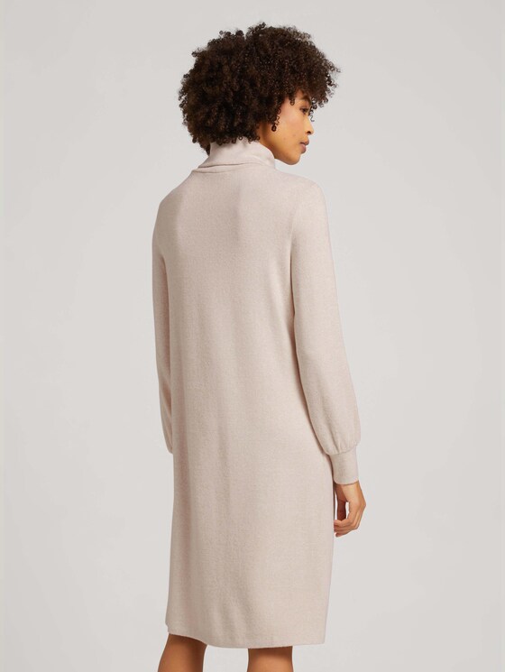 Meliertes Minikleid mit Rollkragen - Frauen - cold beige melange Meliertes Minikleid mit Rollkragen - Frauen - cold beige melange - 2 - TOM TAILOR
