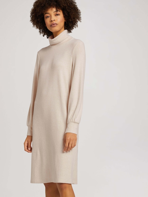 white turtleneck midi dress