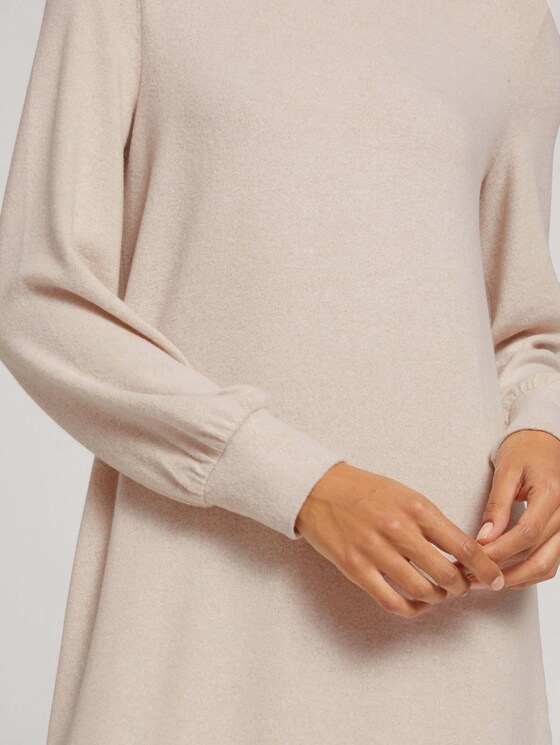 Meliertes Minikleid mit Rollkragen - Frauen - cold beige melange Meliertes Minikleid mit Rollkragen - Frauen - cold beige melange - 9 - TOM TAILOR