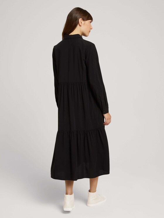 Midi Blusenkleid mit Lyocell - Frauen - deep black Midi Blusenkleid mit Lyocell - Frauen - deep black - 2 - TOM TAILOR