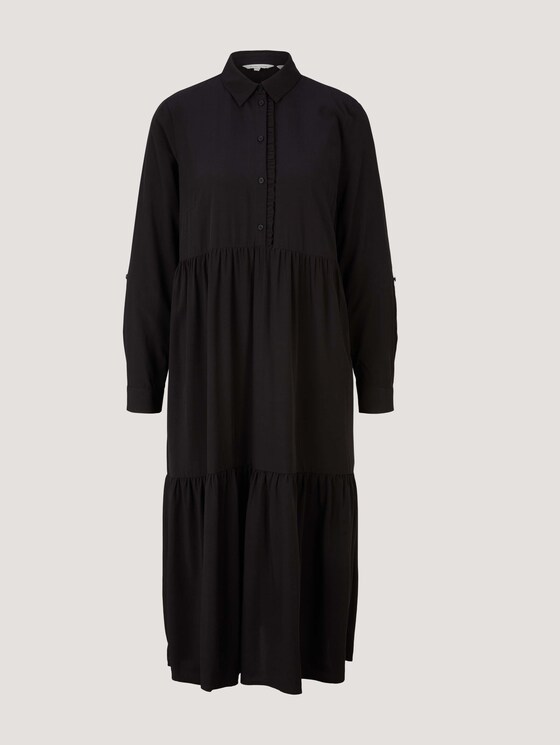 Midi Blusenkleid mit Lyocell - Frauen - deep black Midi Blusenkleid mit Lyocell - Frauen - deep black - 7 - TOM TAILOR