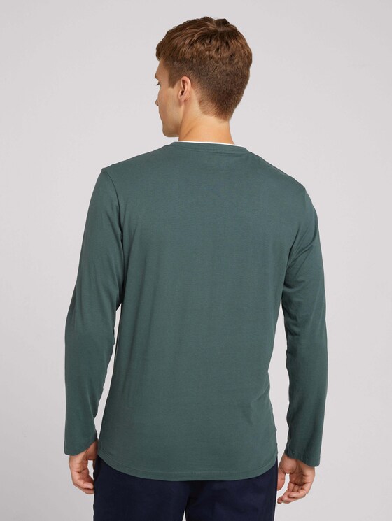 Langarmshirt mit Brustprint - Männer - Dark Gable Green Langarmshirt mit Brustprint - Männer - Dark Gable Green - 2 - TOM TAILOR