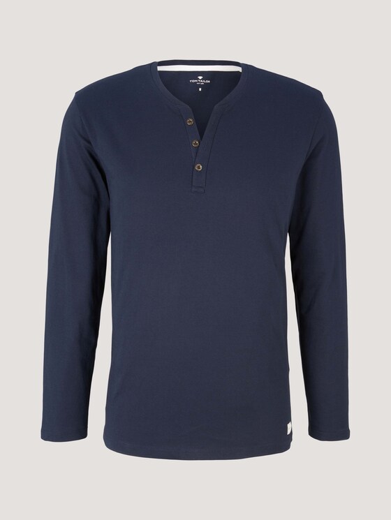 Henley Langarmshirt - Männer - Sky Captain Blue Henley Langarmshirt - Männer - Sky Captain Blue - 7 - TOM TAILOR