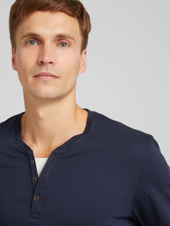 Henley Langarmshirt - Männer - Sky Captain Blue Henley Langarmshirt - Männer - Sky Captain Blue - 9 - TOM TAILOR
