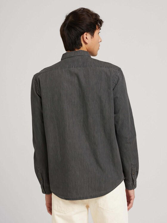 Hemd in Jeansoptik aus nachhaltiger Baumwolle - Männer - clean mid stone grey denim Hemd in Jeansoptik aus nachhaltiger Baumwolle - Männer - clean mid stone grey denim - 2 - TOM TAILOR Denim