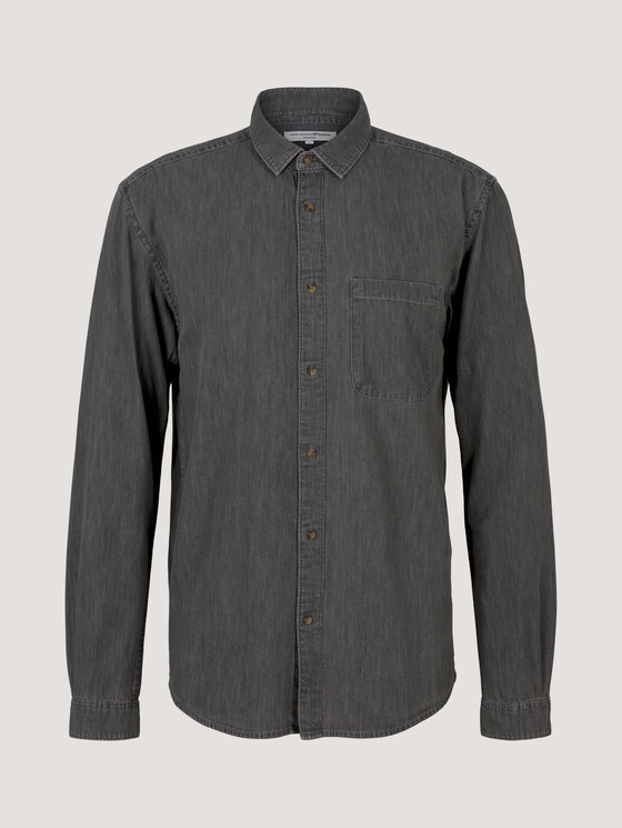 Hemd in Jeansoptik aus nachhaltiger Baumwolle - Männer - clean mid stone grey denim Hemd in Jeansoptik aus nachhaltiger Baumwolle - Männer - clean mid stone grey denim - 7 - TOM TAILOR Denim