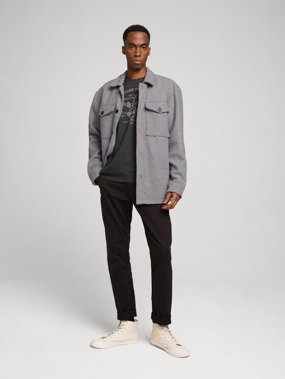 Print T-Shirt im Used Look - Männer - Tarmac Grey Print T-Shirt im Used Look - Männer - Tarmac Grey - 3 - TOM TAILOR