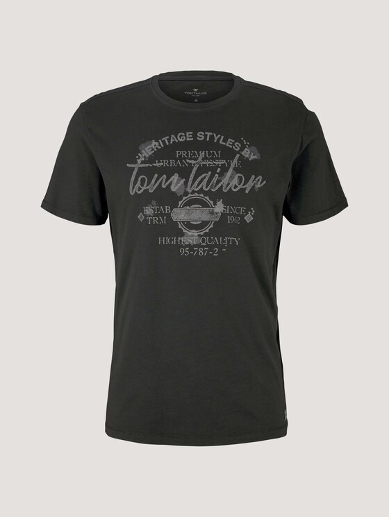 Print T-Shirt im Used Look - Männer - Tarmac Grey Print T-Shirt im Used Look - Männer - Tarmac Grey - 7 - TOM TAILOR