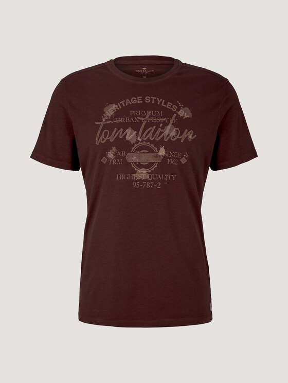 Print T-Shirt im Used Look - Männer - Decadent Bordeaux Print T-Shirt im Used Look - Männer - Decadent Bordeaux - 7 - TOM TAILOR
