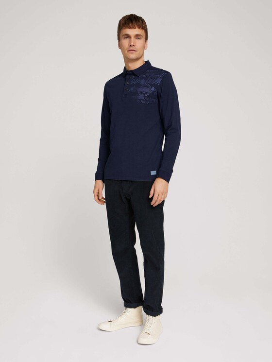 Langarm Poloshirt mit Print - Männer - Sky Captain Blue Langarm Poloshirt mit Print - Männer - Sky Captain Blue - 3 - TOM TAILOR