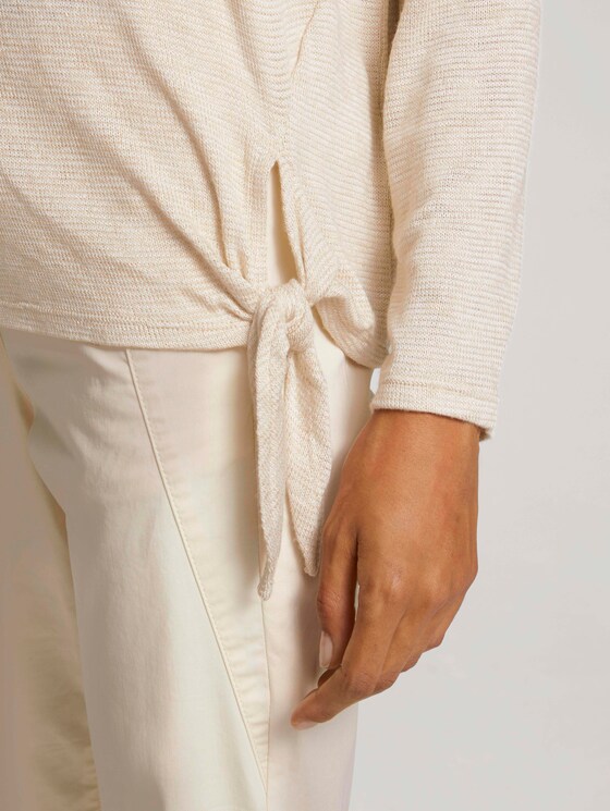 Gemêleerd shirt met lange mouwen en knoopdetail - Vrouwen - smooth light sand melange Gemêleerd shirt met lange mouwen en knoopdetail - Vrouwen - smooth light sand melange - 9 - TOM TAILOR