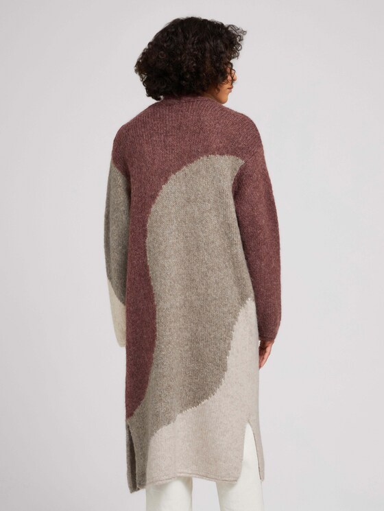 Gemusterter Maxi Cardigan - Frauen - black brown intarsia Gemusterter Maxi Cardigan - Frauen - black brown intarsia - 2 - TOM TAILOR
