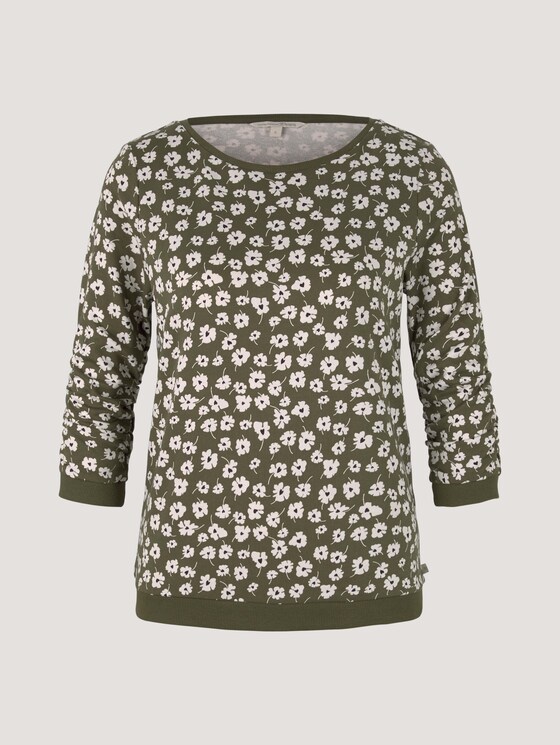 Gemustertes Sweatshirt aus nachhaltiger Baumwolle - Frauen - olive flower print Gemustertes Sweatshirt aus nachhaltiger Baumwolle - Frauen - olive flower print - 7 - TOM TAILOR Denim