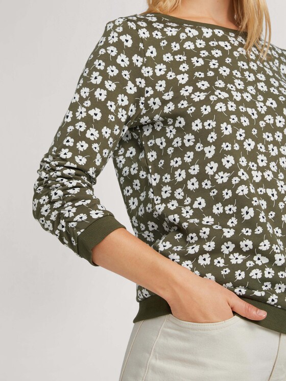 Gemustertes Sweatshirt aus nachhaltiger Baumwolle - Frauen - olive flower print Gemustertes Sweatshirt aus nachhaltiger Baumwolle - Frauen - olive flower print - 9 - TOM TAILOR Denim