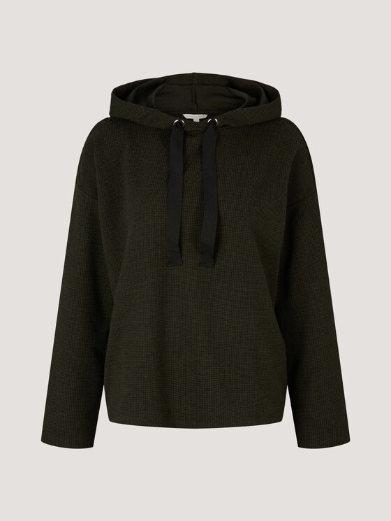 Hoodie mit Karomuster - Frauen - olive black houndstooth Hoodie mit Karomuster - Frauen - olive black houndstooth - 7 - TOM TAILOR Denim