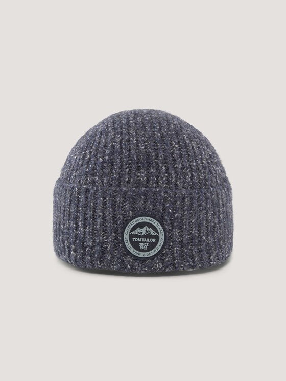 Strickmütze mit Logo - Männer - navy white knitted mouline Strickmütze mit Logo - Männer - navy white knitted mouline - 7 - TOM TAILOR