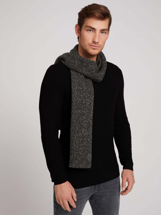 Strickschal - Männer - black grey knitted mouline Strickschal - Männer - black grey knitted mouline - 5 - TOM TAILOR