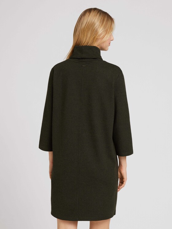 Kleid aus gemustertem Jacquard - Frauen - olive black houndstooth Kleid aus gemustertem Jacquard - Frauen - olive black houndstooth - 2 - TOM TAILOR Denim