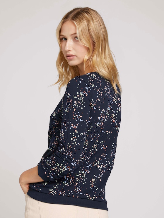 sweatshirt met stippen en geribde manchetten - Vrouwen - navy colorful stain design sweatshirt met stippen en geribde manchetten - Vrouwen - navy colorful stain design - 2 - TOM TAILOR Denim