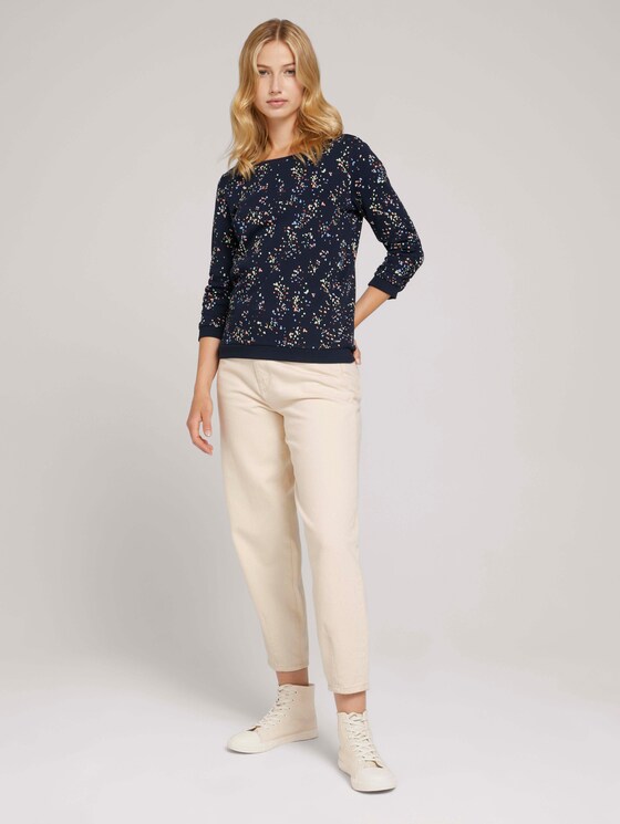 sweatshirt met stippen en geribde manchetten - Vrouwen - navy colorful stain design sweatshirt met stippen en geribde manchetten - Vrouwen - navy colorful stain design - 3 - TOM TAILOR Denim